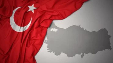 Turkey flag and map graphic
