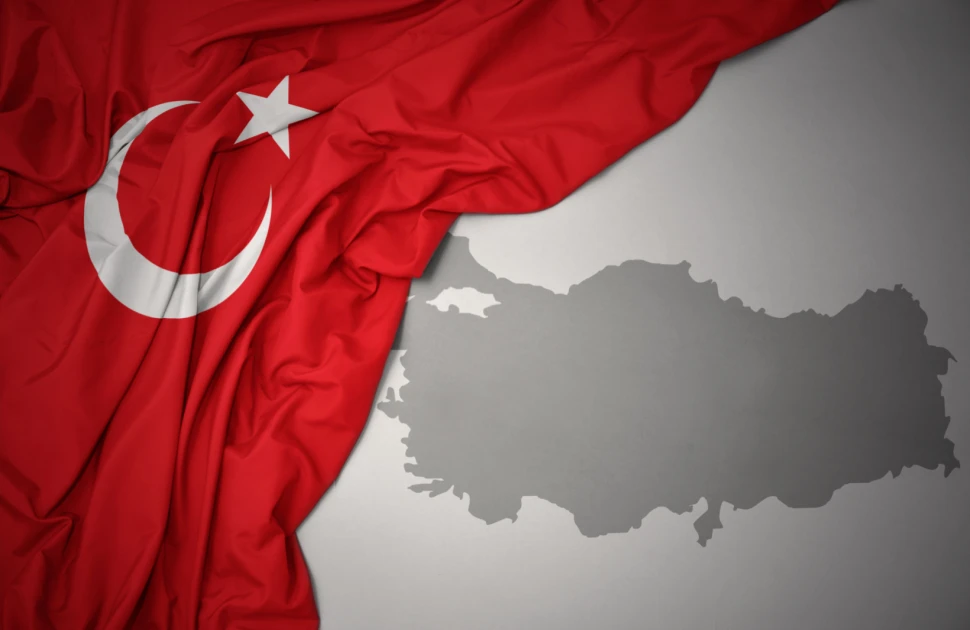 Turkey flag and map graphic